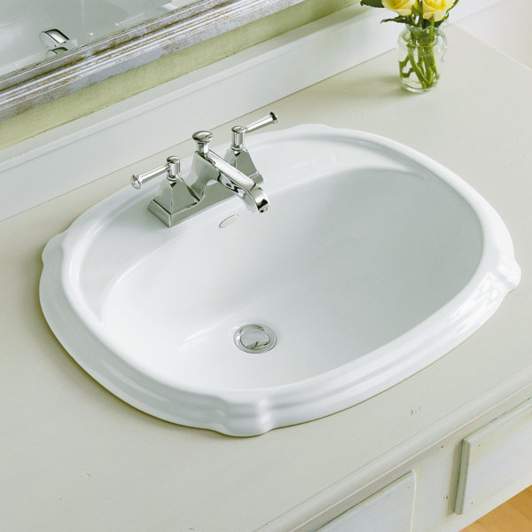 Kohler Portrait® Ceramic Oval DropIn Bathroom Sink with Overflow